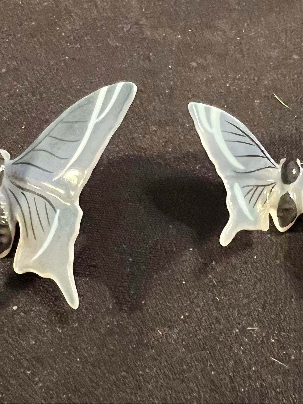 Hand-Painted Blue Ceramic Butterfly Accent - Picture 2 of 5